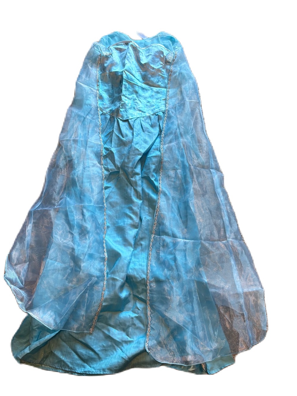 Disney Elsa Dress W/ Removable Cap Sz 9/10 Blue Princess Frozen Halloween